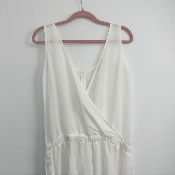 Anthropologie Cloth & Stone White Tencel Open Back Jumpsuit Sz Large - Picture 7 of 14